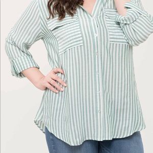 NWT: Double Pocket Button Up Stripe Shirt